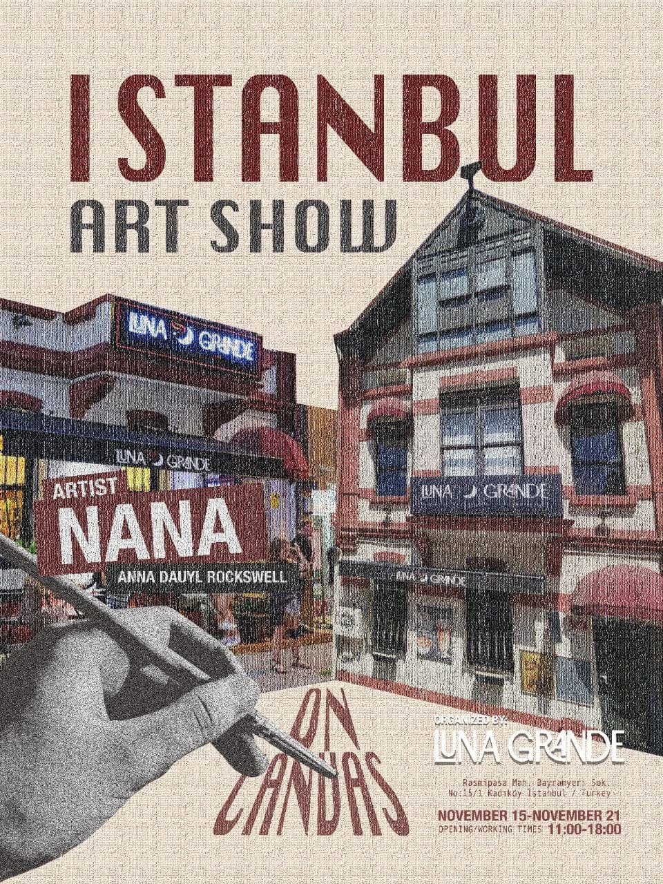 Istanbul Art Show poster naming NANA and Luna Grande Art