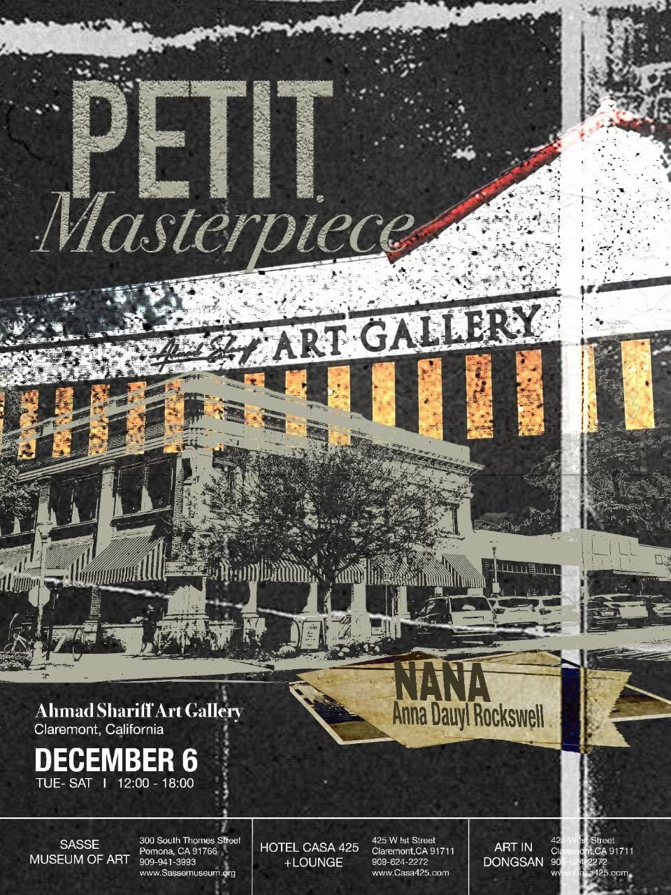 Petit Masterpiece exhibition poster for Ahmad Shariff Art Gallery naming NANA